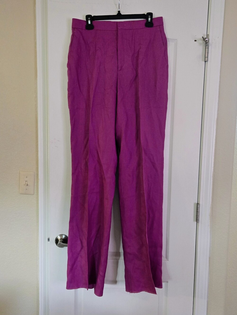 Tagliatore 0205 Amarena Magenta Linen Tailored Trousers Pants IT46 US10 parigi